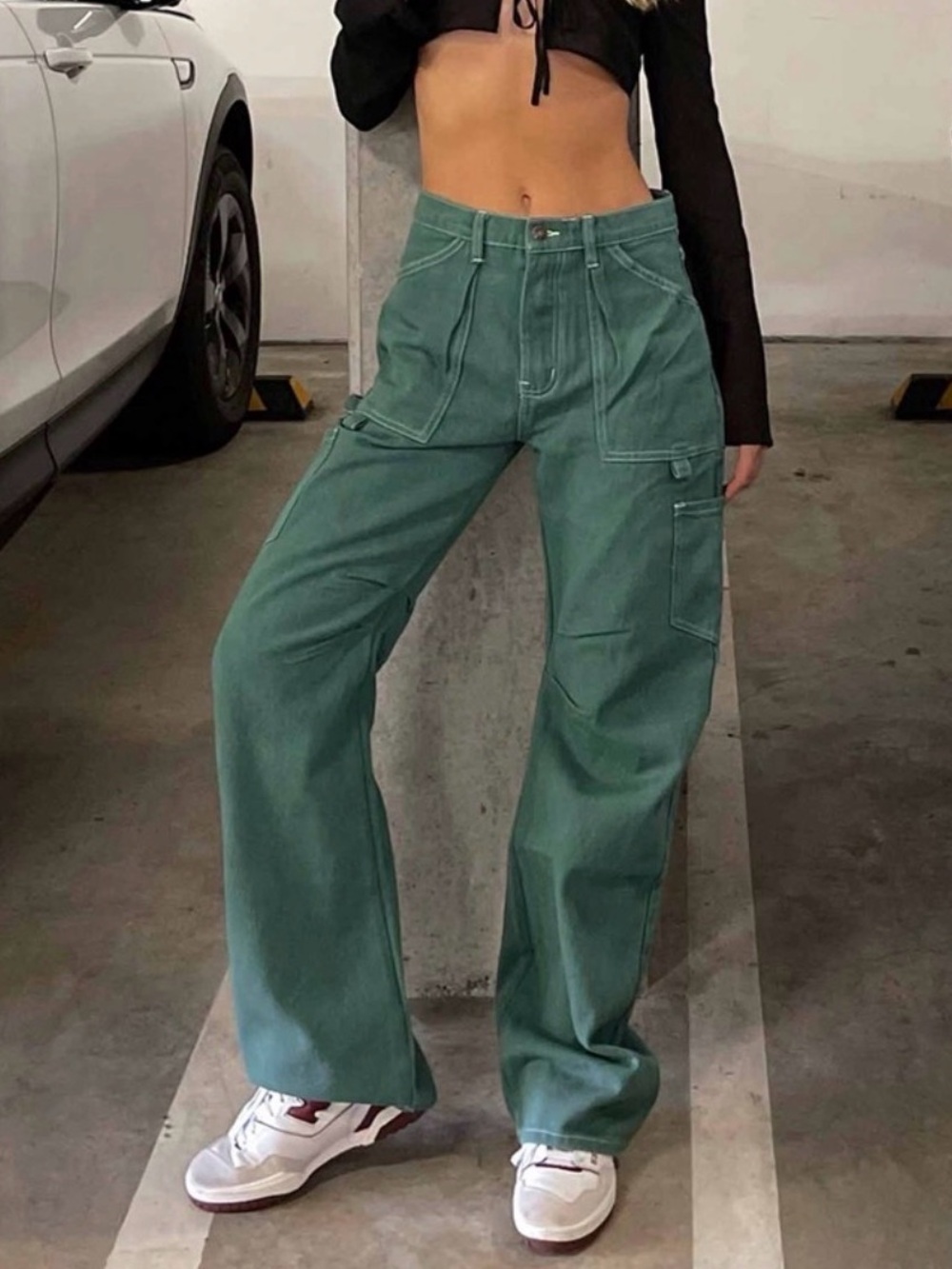 Princess Polly Green Cargo Pants